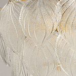 Люстра на цепи с прозрачными стеклянными подвесками в виде листьев Textured Glass Chandelier варинант исполнения - 4 | Loft Concept в Сочи