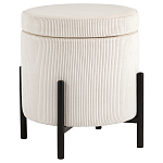 Молочный пуф на черных ножках SANJAY варинант исполнения - 1 | Loft Concept в Сочи