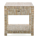 Тумбочка прикроватная Vancouver Bone Inlay Bedside Beige варинант исполнения - 3 | Loft Concept в Сочи