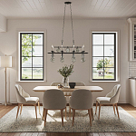 Люстра подвесная с 8-ю лампами и стеклянными круглыми подвесками Currey & Company варинант исполнения - 2 | Loft Concept в Сочи