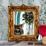 Зеркало настенное золотое с резным орнаментом Classic Ornament Mirror варинант исполнения - 2 | Loft Concept в Сочи