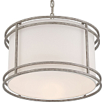 Подвесной светильник в виде барабана с тканевым абажуром и металлическим каркасом Warm Glow варинант исполнения - 2 | Loft Concept в Сочи