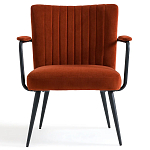 Кресло бархатное с подлокотниками на металлическом каркасе Oriel Retro Armchair варинант исполнения - 2 | Loft Concept в Сочи