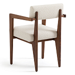 Кресло обеденное Alcove White Boucle из массива ореха варинант исполнения - 4 | Loft Concept в Сочи