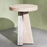 Дизайнерский журнальный стол с круглой каменной столешницей Utezu варинант исполнения - 1 | Loft Concept в Сочи