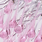 Люстра овальная с розовыми стеклянными подвесками в форме капель FAIRYTREE Light варинант исполнения - 1 | Loft Concept в Сочи