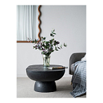 Столик кофейный черного цвета с овальной столешницей и круглым основанием Black Dalmen Table варинант исполнения - 10 | Loft Concept в Сочи