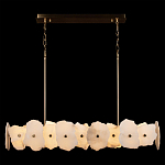 Люстра подвесная линейная с текстурированными мраморными элементами Marble square варинант исполнения - 2 | Loft Concept в Сочи