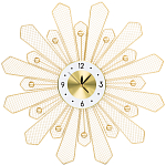 Часы настенные из металла в виде солнца с белым циферблатом Mirror Tower Clock варинант исполнения - 1 | Loft Concept в Сочи