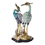 Статуэтка в виде двух птиц из фарфора с бронзовыми элементами Bird of the Garden of Eden варинант исполнения - 3 | Loft Concept в Сочи