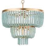 Круглая трехъярусная люстра с подвесками в виде круглых стеклянных бусин Blue Beads Chandelier варинант исполнения - 2 | Loft Concept в Сочи