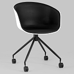 Офисное кресло из пластика с мягким сиденьем Eggshell Black варинант исполнения - 2 | Loft Concept в Сочи