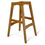 Барный стул со спинкой и подлокотниками на 4-х деревянных ножках Серый Велюр Ava Charm варинант исполнения - 4 | Loft Concept в Сочи