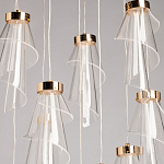 Люстра каскадная с 10-ю прозрачными плафонами Wave Line варинант исполнения - 4 | Loft Concept в Сочи