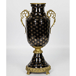 Ваза черного цвета из фарфора с золотистым узором и бронзовыми элементами Eden Garden porcelain and bronze варинант исполнения - 7 | Loft Concept в Сочи