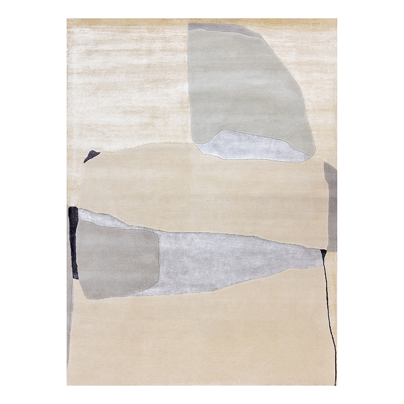 Ковер шелк Manhattan Wool Silk Carpet VI Серый Бежевый в Сочи | Loft Concept 