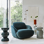 Полукруглое мягкое кресло Halle Green Armchair варинант исполнения - 8 | Loft Concept в Сочи