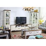 ТВ-тумба в стиле прованс из массива дерева Montmartre Wooden Provence TV Stand варинант исполнения - 3 | Loft Concept в Сочи