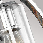 Бра цвета хром с круглой рамой и цилиндрическим прозрачным стеклянным плафоном на прямоугольном основании Feiss варинант исполнения - 5 | Loft Concept в Сочи