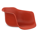 Стул пластиковый красного цвета на колесиках с подъемно-поворотным механизмом Eames Red варинант исполнения - 2 | Loft Concept в Сочи