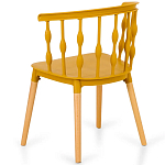 Пластиковый стул на ножках из массива бука Ferret Spiral Mustard варинант исполнения - 6 | Loft Concept в Сочи