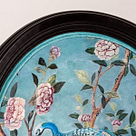 Стул из массива бука бирюзовый с изображением птиц в саду Turquoise Chinoiserie Bird Chair варинант исполнения - 3 | Loft Concept в Сочи