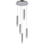 Подвесной светильник Metal Acrylic Tube Five Chrome Hanging Lamp варинант исполнения - 2 | Loft Concept в Сочи