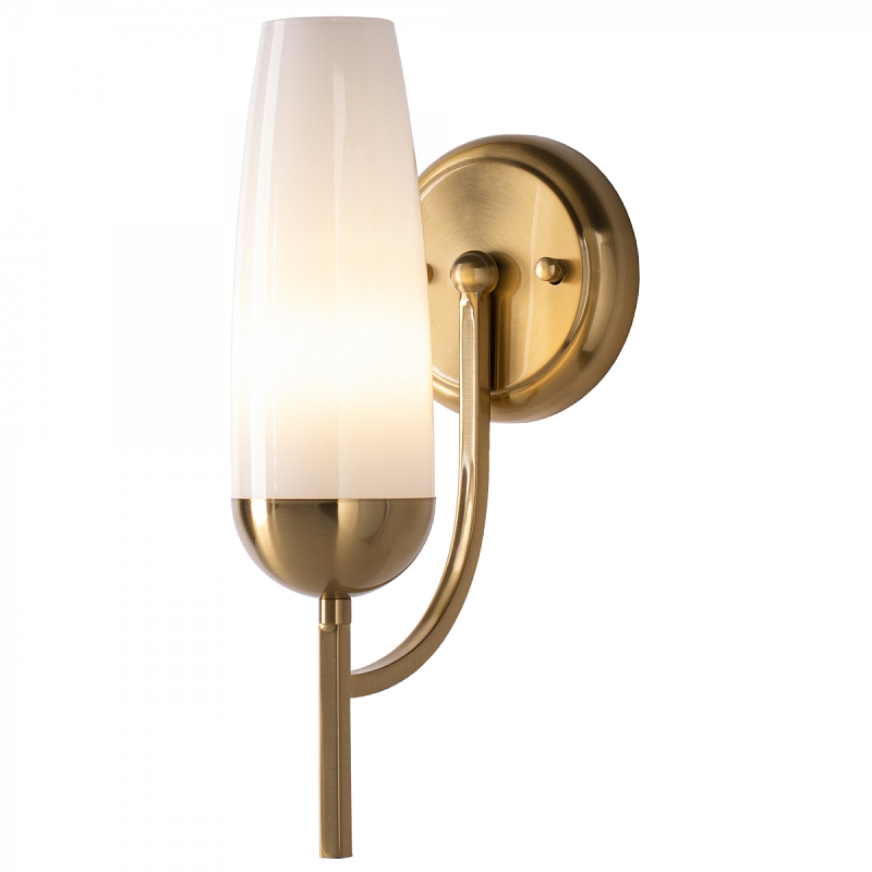 Бра Country Wall Lamp Glass Lampshade Белый Латунь Бра Country Wall Lamp Glass Lampshade Белый Латунь в Сочи | Loft Concept