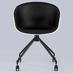 Офисное кресло из пластика с мягким сиденьем Eggshell Black варинант исполнения - 4 | Loft Concept в Сочи