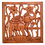 Панно из дерева слов и цветы Panel With Animals варинант исполнения - 1 | Loft Concept в Сочи