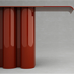Консоль красная с цилиндрическим основанием Giorgio варинант исполнения - 2 | Loft Concept в Сочи