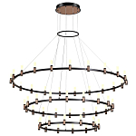 Люстра подвесная с тремя круглыми ярусами и цилиндрическими плафонами Arnaut Light варинант исполнения - 4 | Loft Concept в Сочи