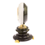 Часы настольные бронзовые из натуральных камней Мрамор и Змеевик Stone Clock варинант исполнения - 6 | Loft Concept в Сочи