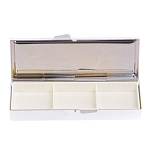 Таблетница карманная прямоугольная с 3-мя отделениями с зеркалом и накладкой из натурального камня Содалит Silver Stone Pillboxes варинант исполнения - 2 | Loft Concept в Сочи