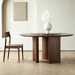 Стол обеденный круглый с двойной столешницей Walnut Wood Table варинант исполнения - 9 | Loft Concept в Сочи