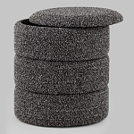 Пуф Three Gray в ткани букле серого цвета варинант исполнения - 2 | Loft Concept в Сочи