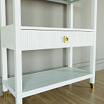 Стеллаж Elsa Dreams White со стеклянными полками и ящиком варинант исполнения - 2 | Loft Concept в Сочи