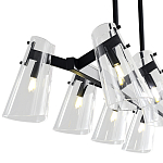 Люстра светодиодная с 8-ю прозрачными плафонами из акрила и стали Glass Cylinder Black варинант исполнения - 7 | Loft Concept в Сочи