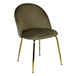 Стул велюровый хаки на золотистых металлических ножках Vendramin Chair варинант исполнения - 2 | Loft Concept в Сочи