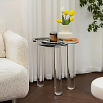 Дизайнерский журнальный стол с фигурной столешницей на 3-х прозрачных ножках Rahakif варинант исполнения - 4 | Loft Concept в Сочи