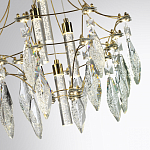 Люстра подвесная из металла с хрустальными подвесками прозрачного цвета Quasar 41 варинант исполнения - 3 | Loft Concept в Сочи