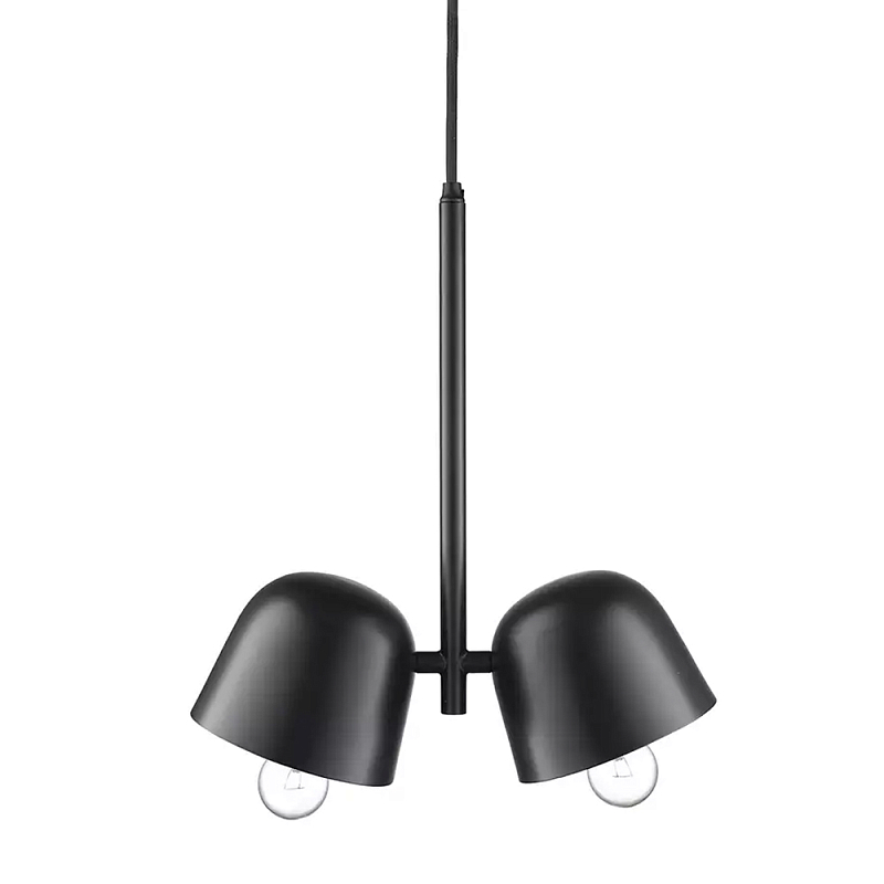 Подвесной светильник черный с 2-мя плафонами Pendant lamp Black Черный в Сочи | Loft Concept 