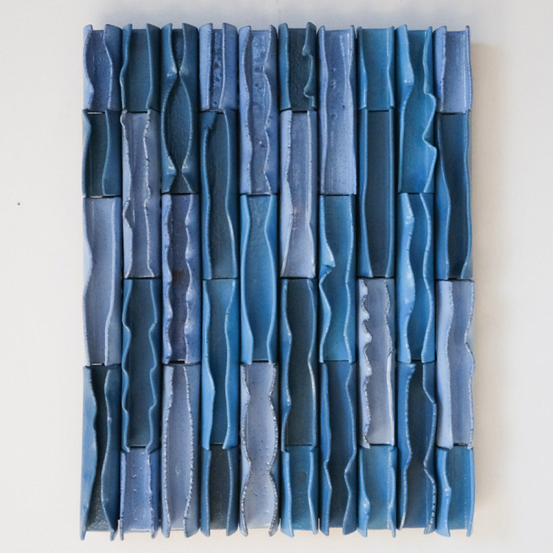 Объемное Панно Vertical Blue Rhythmic Waves Синий в Сочи | Loft Concept 