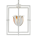 Люстра белая прямоугольная с абажурами в виде цветков тюльпана White Tulips варинант исполнения - 3 | Loft Concept в Сочи