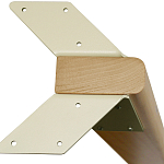 Обеденный стол с прямоугольной бежевой столешницей из стекла на 4-х деревянных ножках Beige Marble варинант исполнения - 5 | Loft Concept в Сочи