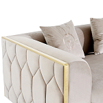 Диван двухместный  бежевый с золотым каркасом Bertrude варинант исполнения - 2 | Loft Concept в Сочи