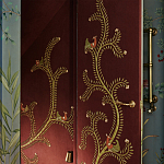 Обои с вышивкой ручной работы Fyodor Original colourway on Merlot linen варинант исполнения - 3 | Loft Concept в Сочи