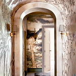 Обои ручная роспись Bamboo River Blossom Original colourway on Deep Rich Gold gilded paper with pearlescent antiquing варинант исполнения - 2 | Loft Concept в Сочи