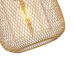 Подвесной светильник со стеклянным плафоном цилиндрической формы и металлической сеткой Metal Mesh Gold варинант исполнения - 4 | Loft Concept в Сочи