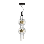 Подвесной светильник с черным основанием и золотистым декором Bruno Duo варинант исполнения - 2 | Loft Concept в Сочи